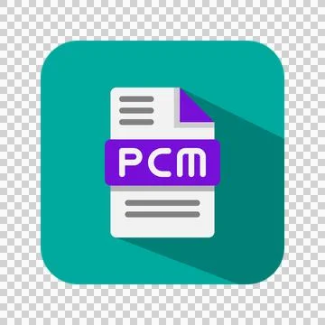 Pcm audio file flat icons, document, files type,extension, format symbol icon Stock Illustration
