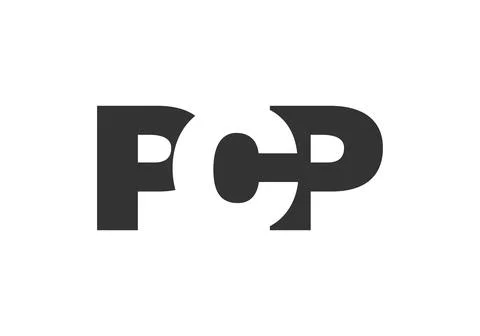 PCP bold and unique editable font logo for tech startups, consulting, corpo.. Stock Illustration