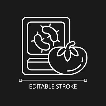 PCR food testing white linear icon for dark theme Stock Illustration