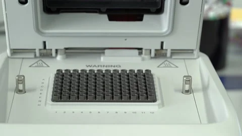 PCR samples in the thermocycler Stock Footage 191465353