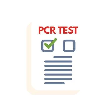 Pcr test form showing negative coronavirus result icon Stock Illustration