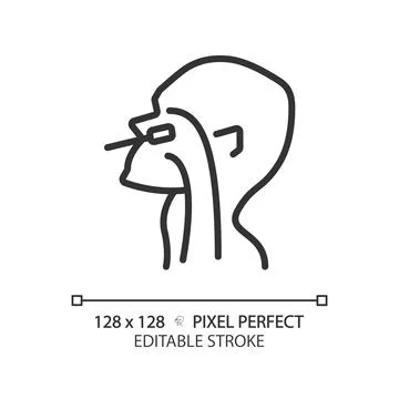 PCR test pixel perfect linear icon Stock Illustration