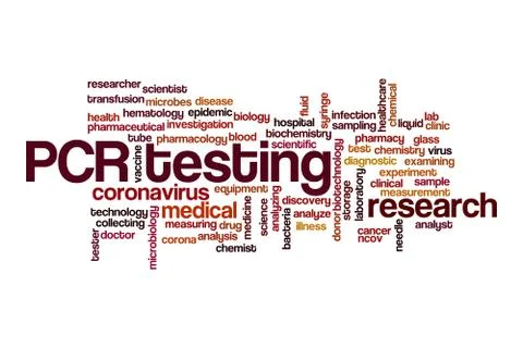 PCR testing word cloud concept Stock Illustration