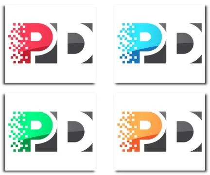PD Creative Logo Design Concept Stock Illustration