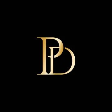 PD letter initial logo design luxury and elegant Stock Illustration