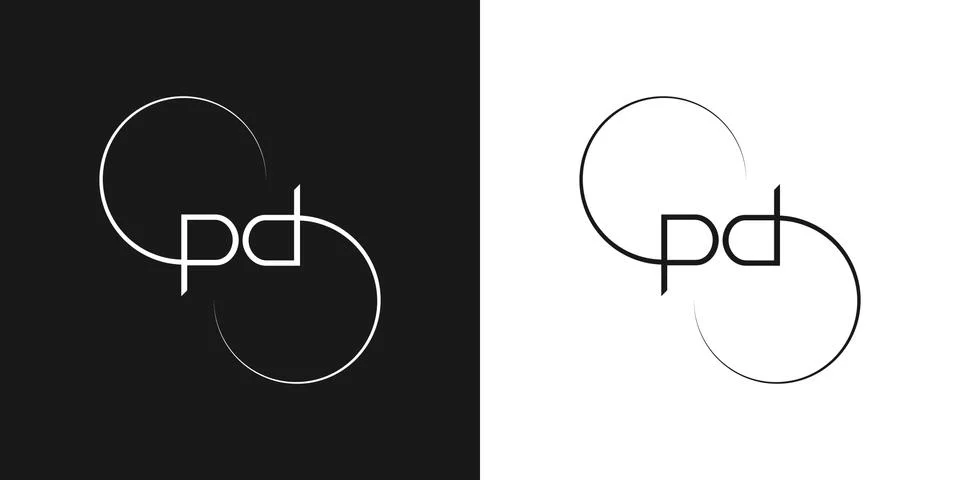 PD logo, monogram, vector Stock Illustration