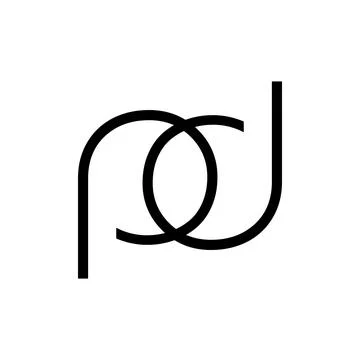 Pd, pod, dp, dop initials line art geometric company logo Stock Illustration