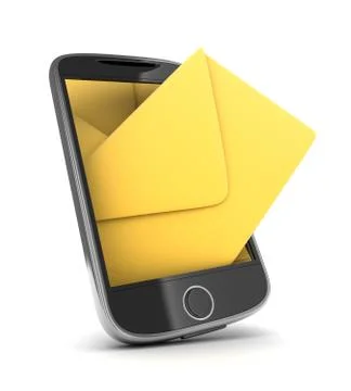 PDA, abstract SMS (done in 3d, isolated) Stock Illustration