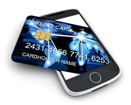 PDA and card on white background (done in 3d) Stock Illustration