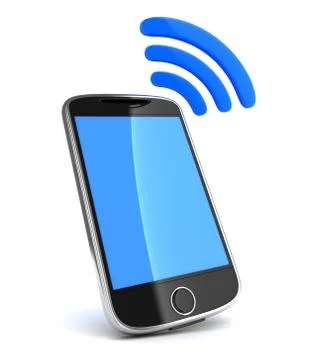 PDA and wave (done in 3d) Stock Illustration