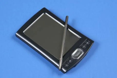 Pda on blue background Stock Photos