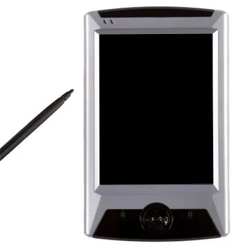 Pda with stylus and 3 paths Stock Photos