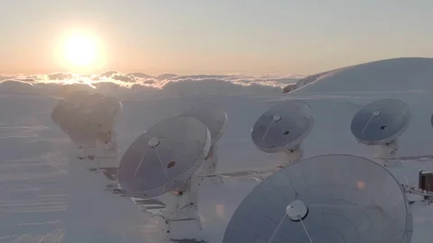 PdBI is a ten-antenna interferometer on the Pic de Bure in French Alps Video stock 119123339