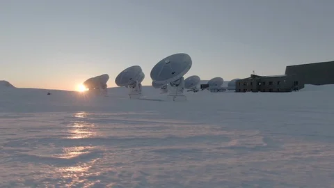 PdBI is a ten-antenna interferometer on the Pic de Bure in French Alps Video stock 119123515