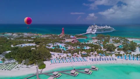 PDC250401 2E Perfect Day CocoCay Bahamas Royal Caribbean Stock Footage 307454131