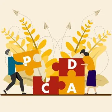 PDCA Cycle concept Stock Illustration