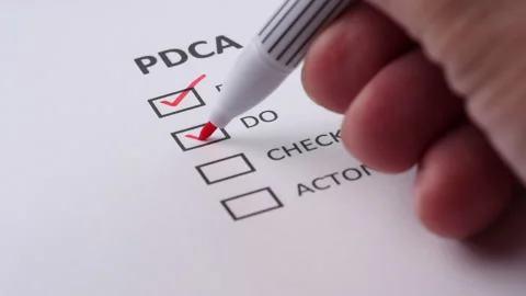 PDCA or PLAN, DO, CHECK, ACTION Business Management Concept Stock Footage 204763738