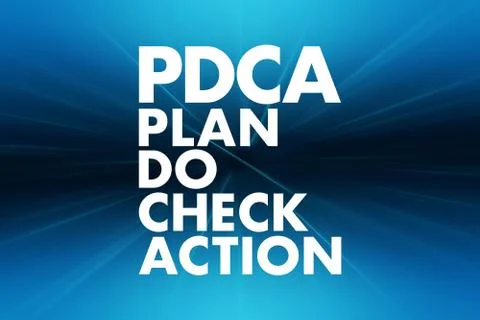 PDCA - Plan Do Check Action acronym, business concept background Stock Illustration