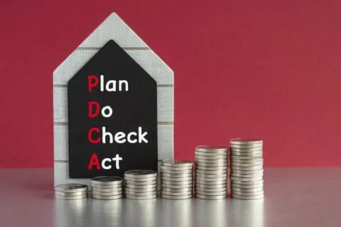 PDCA symbol. Concept words PDCA Plan, Do, Check, Act Stock Photos