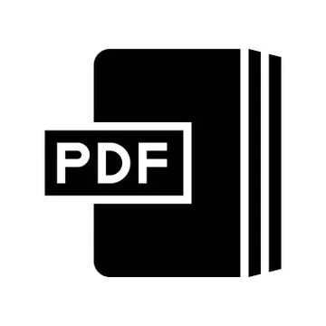 PDF book vector illustration, solid style icon Illustrazione stock