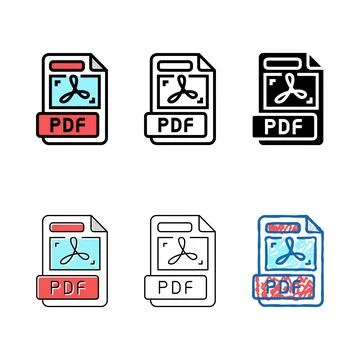 Pdf designs file format document color icon vector 스톡 일러스트