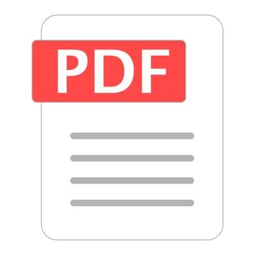 PDF digital data icon. pdf extension. Vector. Stock Illustration
