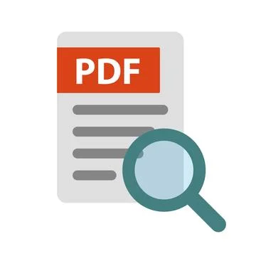 PDF document checking. Business document verification. pdf icons and magnif.. Stock Illustration