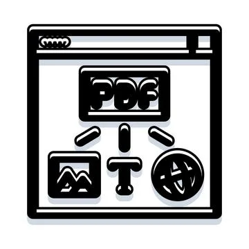 Pdf document conversion process in web browser 스톡 일러스트