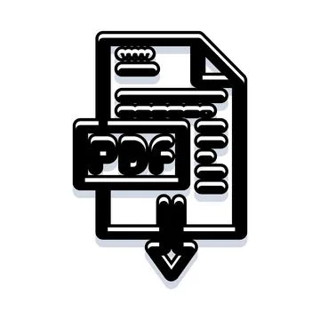 Pdf document download icon from a server 스톡 일러스트