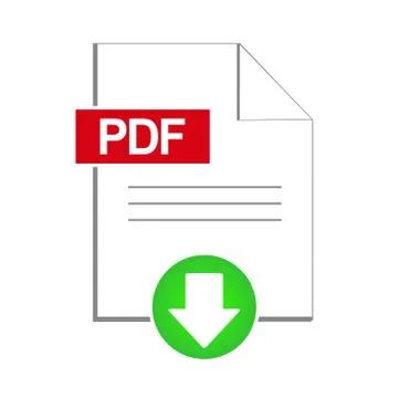 PDF Document Download Icon, Vector Illustration Stock Illustration