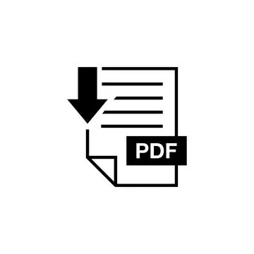 PDF Document Download Icon Vector Template Stock Illustration