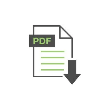 PDF Document Download Icon Vector Template Stock Illustration