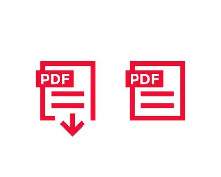 PDF document, download pdf file icons Illustrazione stock