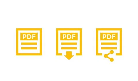 PDF document, download pdf file vector icons on white Illustrazione stock