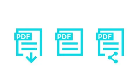 PDF document, download pdf file vector icons 库存插图