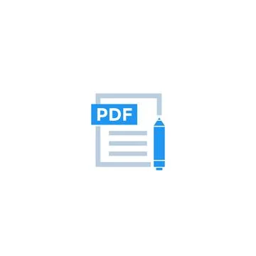 PDF document edit icon Stock Illustration