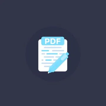 PDF document edit vector icon Stock Illustration