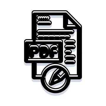 Pdf document file editing and form icon Stock Illustration
