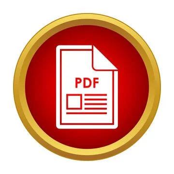 Pdf document file icon in red circle Stock Illustration
