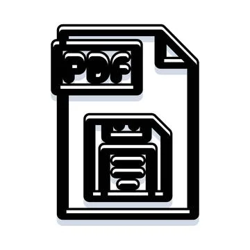 Pdf document file saving icon on white background Stock Illustration