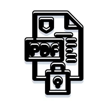 Pdf document file security with encryption padlock Stock Illustration