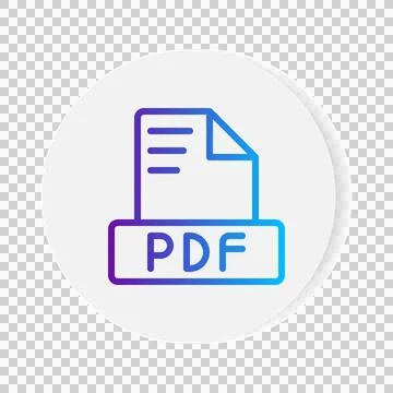 Pdf document format file icon. with gradient outlines. vector illustration. 스톡 일러스트