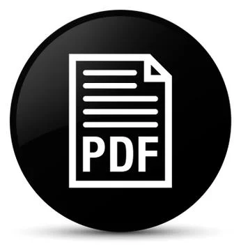 PDF document icon black round button Stock Illustration