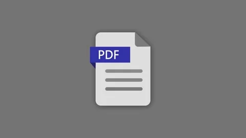 PDF Document Icon with Blue Label on Gray animation Background file symbol 動画素材 321791806
