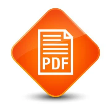 PDF document icon elegant orange diamond button Stock Illustration