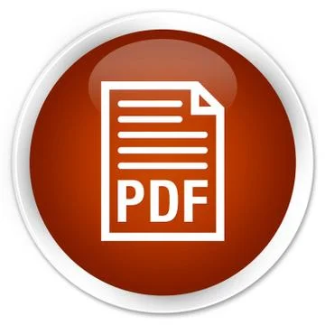 PDF document icon premium brown round button Stock Illustration