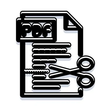 Pdf document icon with scissors cutting Stockillustratie