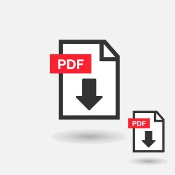 PDF Document icon set. File Icons. PDF file download icon Stock Illustration
