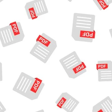 Pdf document note icon seamless pattern background. Paper sheet vector illust Stock Illustration