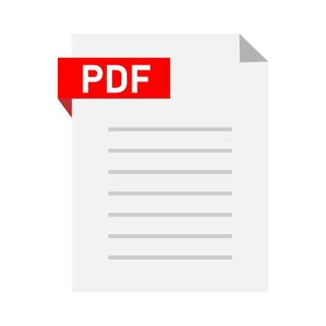 Pdf document note icon on white background. paper sheet sign. Stock Illustration